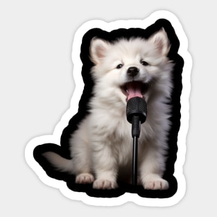 Samoyed Puppy singing Sticker